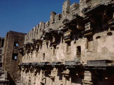 Detail from stage wall of the Aspendos Theatre.