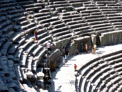 Aspendos Theatre Corridor between two seats's block.