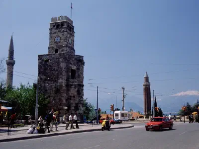 Clock Tower and Yivli Minaret Symbols of Antalya