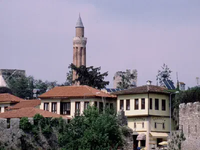 Scene from harbour Scene of Yivli Minaret and old houses is from harbour