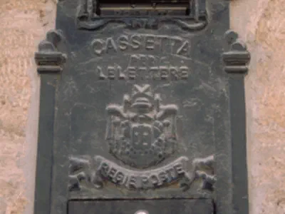 An authentic post box made by metal.