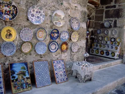 Sale hand painted porceleins and tiles