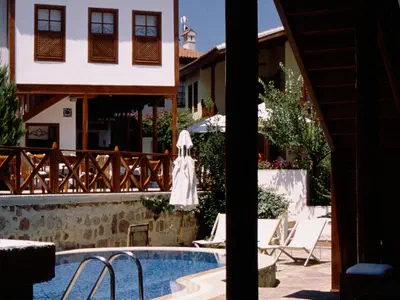 Swimming pool at garden Tekeli Mansion (Konağı)has a litte swimming pool at garden.