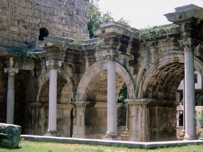 Known as Üç Kapılar Hadrian's Gate is also known as Üç Kapılar (three doors) because of its 3 archs. Gate was constructed with marble in 2nd century BC by the Romans in honour of the Emperor Hadrian.