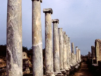Outside columns of Agora
