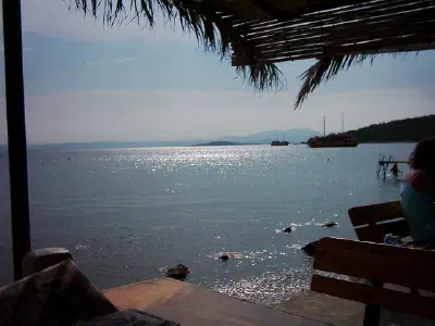 This is an area called Ortunc at the back of the Cunda Island with nice camping places