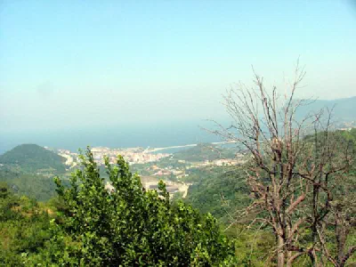 An outlook of the town from the road.