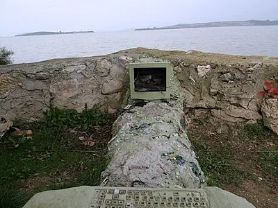An artwork on the beach