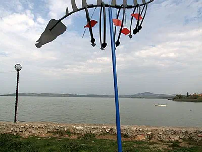 An artwork on the beach