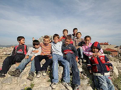Children in the Roman theatre in Iznik (ancient Nicaea)