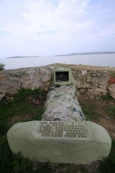 An artwork on the beach