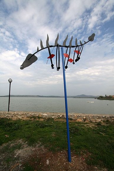 An artwork on the beach