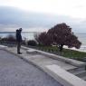 A man on the Beach Cemetery