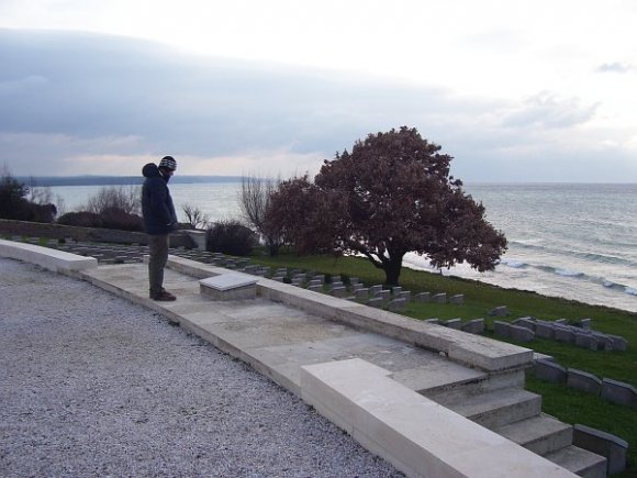A man on the Beach Cemetery