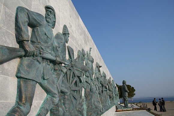 The wall at the memorial showing the service and sacrifice of the Turkish soldiers.