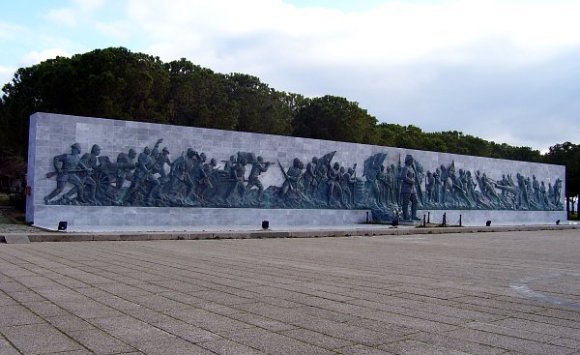 The wall at the memorial showing the service and sacrifice of the Turkish soldiers.