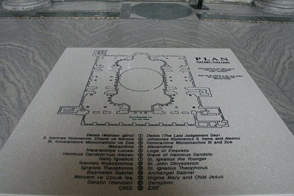 Plan of upstairs gallery inside Hagia Sophia