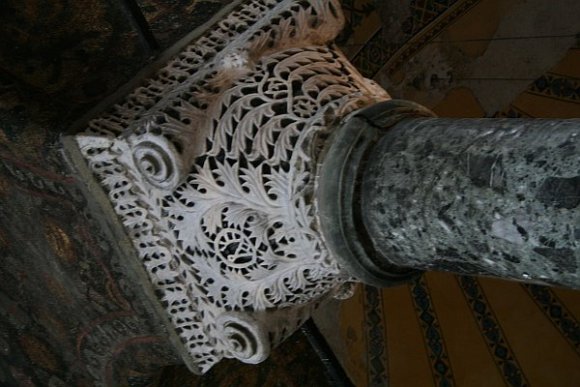 Details of a column at upstairs gallery