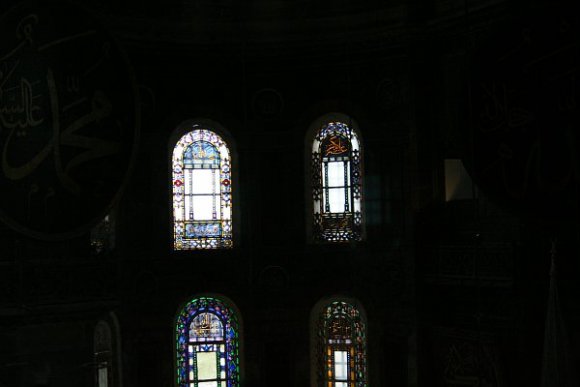 Stained glasses in Hagia Sophia