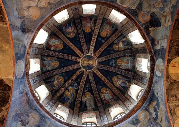 Istanbul - Kariye Museum / Chora Church - Medallion of the Virgin and Child surrounded by biblical figures