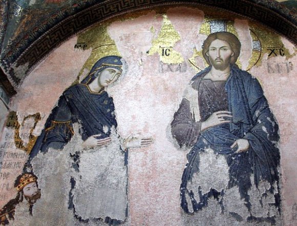 Istanbul - Kariye Museum / Chora Church - The Virgin and Jesus from the Deesis mosaic.