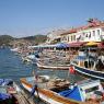 Foça - Port for fishermen. You can see fish restaurants on the streets.