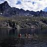 Kaçkarlar - People in crater lake.