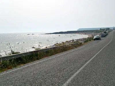 Ayazma Beach. There are many beach on the island and Ayazma beach is the biggest on the island.