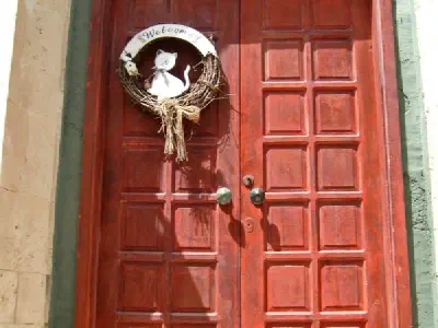 A door in a Bozcada street.