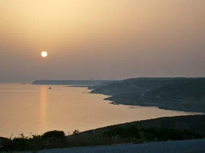 Sunset in Bozcaada coast.