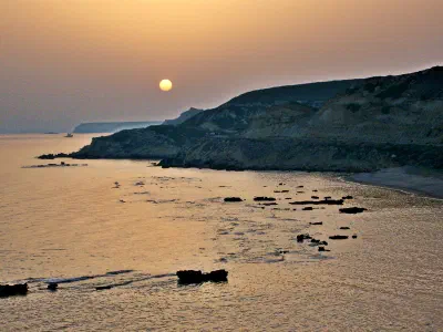 Sunset in Bozcaada coast.