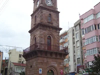 Historical clock tower. It's made of Ayvalık stone and every site has clock. Construction date is 1897.