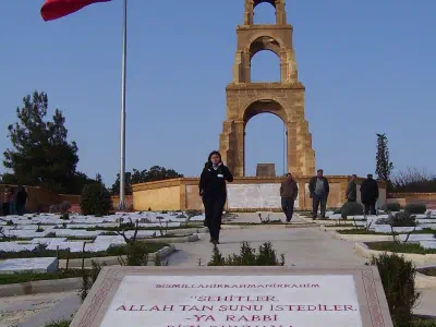 57th Infantry Regiment Cemetery and Memorial. There is a quotation from the propher Hz. Muhammet: "And martyrs wanted from the God that -Send me back to the earth and we will be martyr in name of you again".