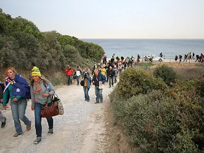 Gallipoli, Anzac Cove - Anzac Day 2007, People walking to Lone Pine Service