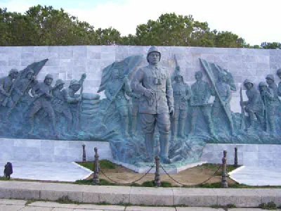 The wall at the memorial showing the service and sacrifice of the Turkish soldiers.