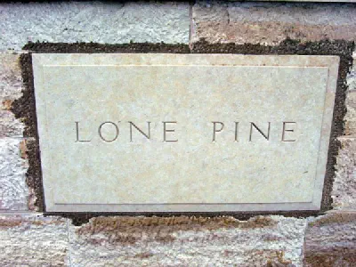 Lone Pine stone on memorial