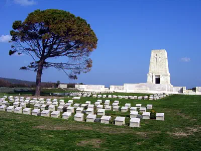 Lone Pine Cemetary & Memorial. There is a lone pine tree in the middle of the cemetary.