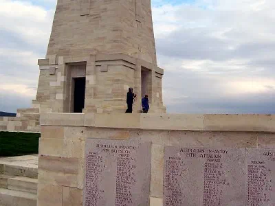 Lone Pine Memorial. You can see the soldiers names on the wall who fought here.