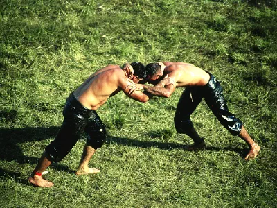 Kırkpınar oil-wrestling festival. It happens every June of the year.