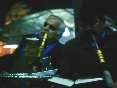 Reading while smoking water pipe