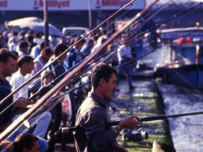 Many people fish at Eminönü