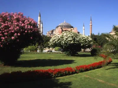 Out side view of Hagia Sophia in summer