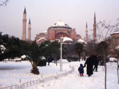 Out side view of Hagia Sophia in winter