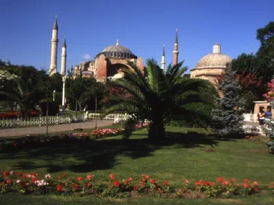Out side view of Hagia Sophia in summer
