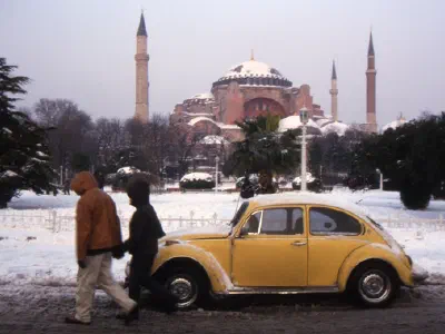 Out side view of Hagia Sophia in winter