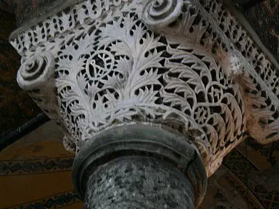 Details of a column at upstairs gallery