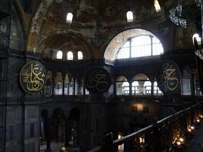Interior of Hagia Sophia from upstairs gallery