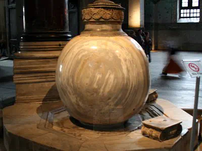 Huge marble vat in Hagia Sophia