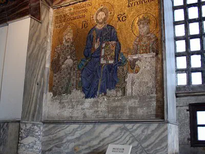 Christ between the Empress Zoe and her third husband Constantine IX Monomachus.