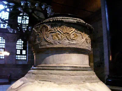 Huge marble vat in Hagia Sophia
